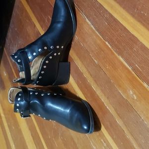 Qupid size 8.5 black studded cut out boots